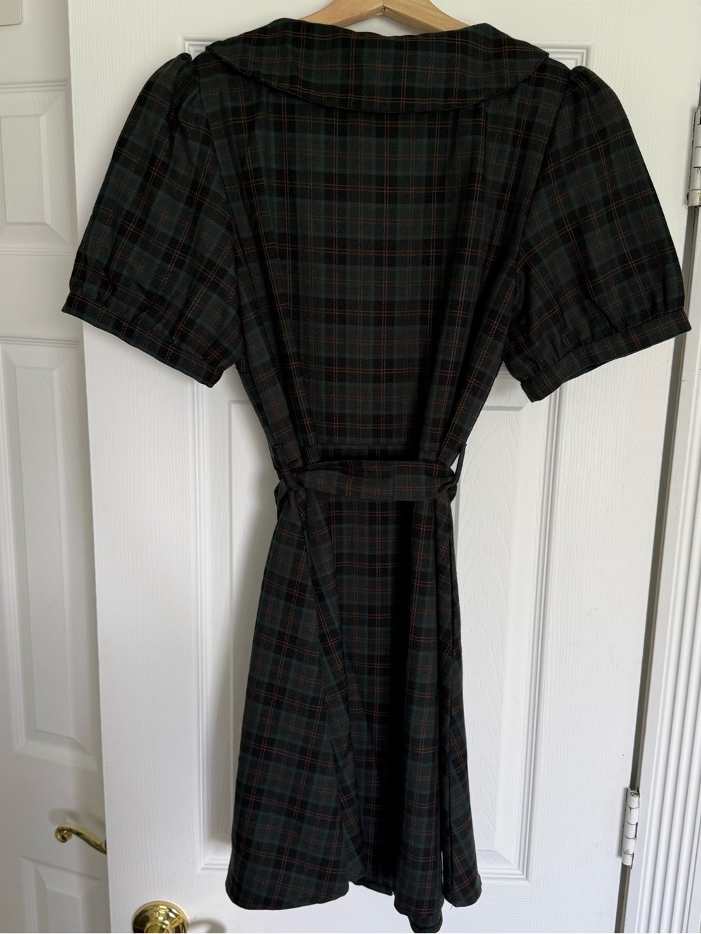 Disturbia Nightingale Check Mini Dress - Dark Green Black Plaid - Picture 5 of 6